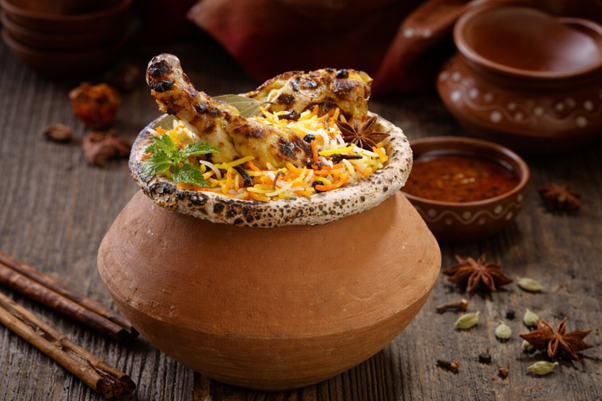 Delicious Andhra Biryani served at Thanjai Mess Houston